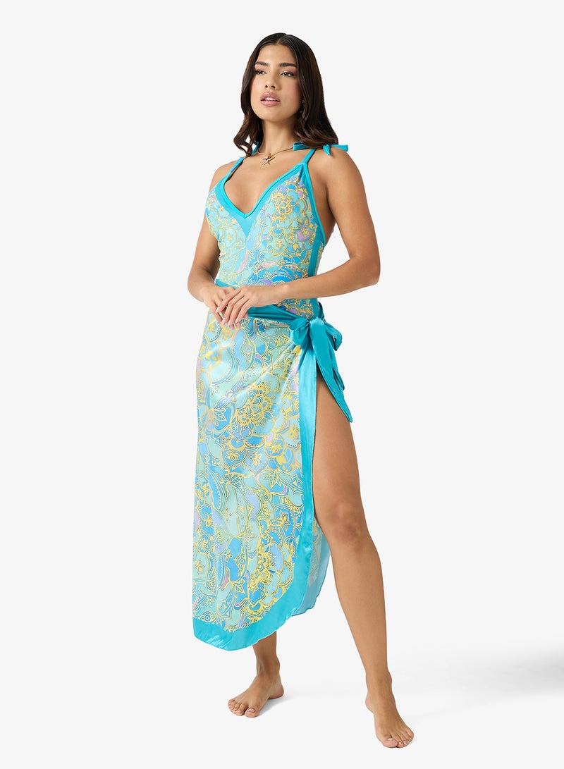 ELLA Printed Swimsuit & Sarong Set - Image 1